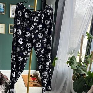 Black Skull Pattern Lounge Pants - Women